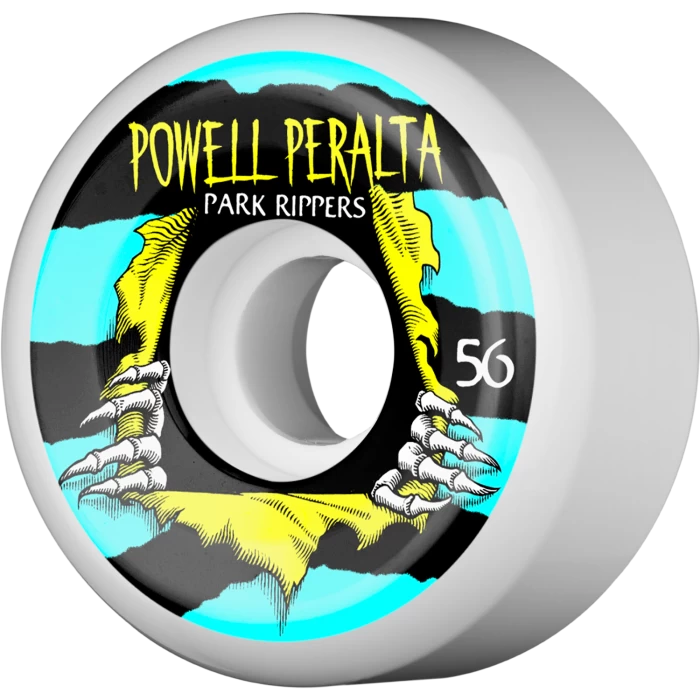 Powell Peralta Park Ripper II 56mm White/Blue/Yellow Skateboard Wheels
