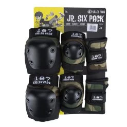 187 Killer Pads Jr. Six Pack Camo Knee/Elbow/Wrist Skateboard Set