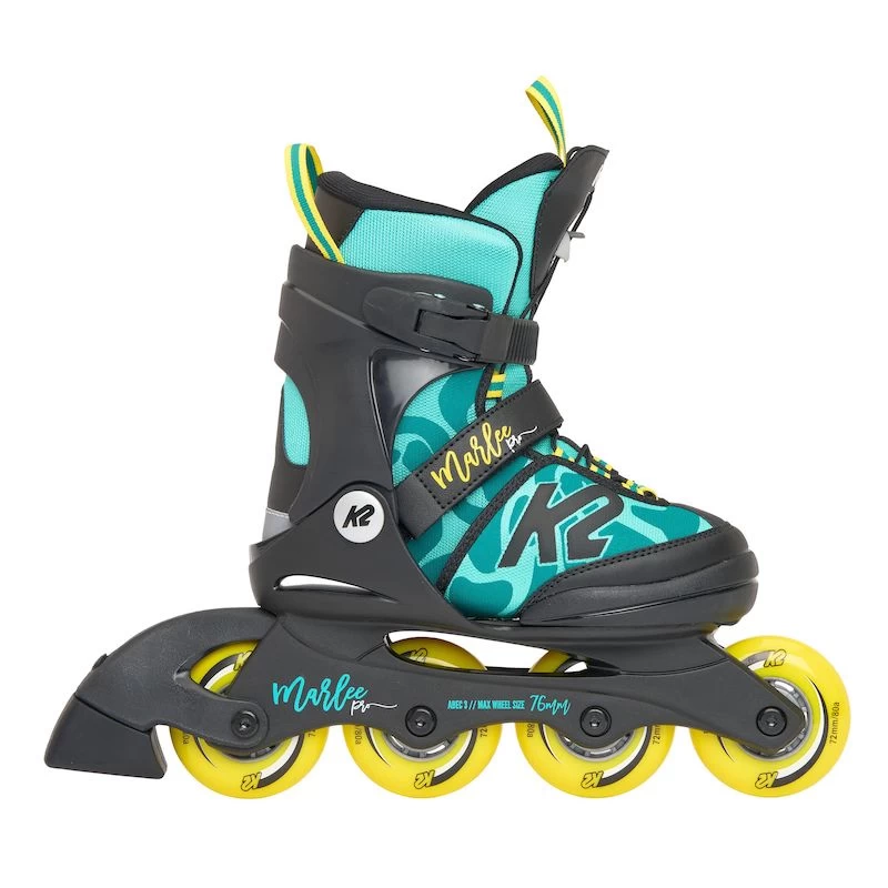 K2 Marlee Pro Adjustable Size Skates - Green/Yellow - Image 2