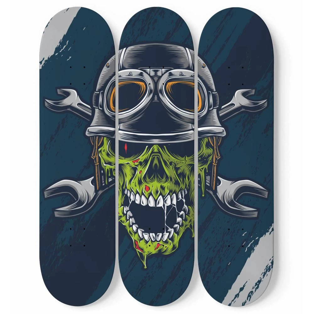 Amazing Zombie Skull Skateboard Wall Art - Image 2