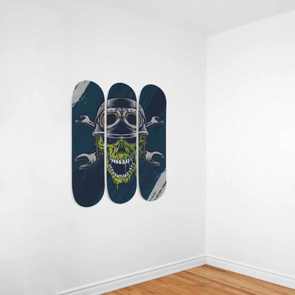 Amazing Zombie Skull Skateboard Wall Art - Image 3