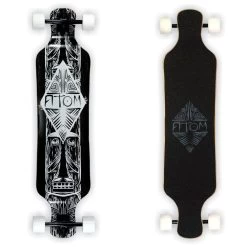 Atom Dark Tiki Drop-Deck 39 Inch Longboard Complete