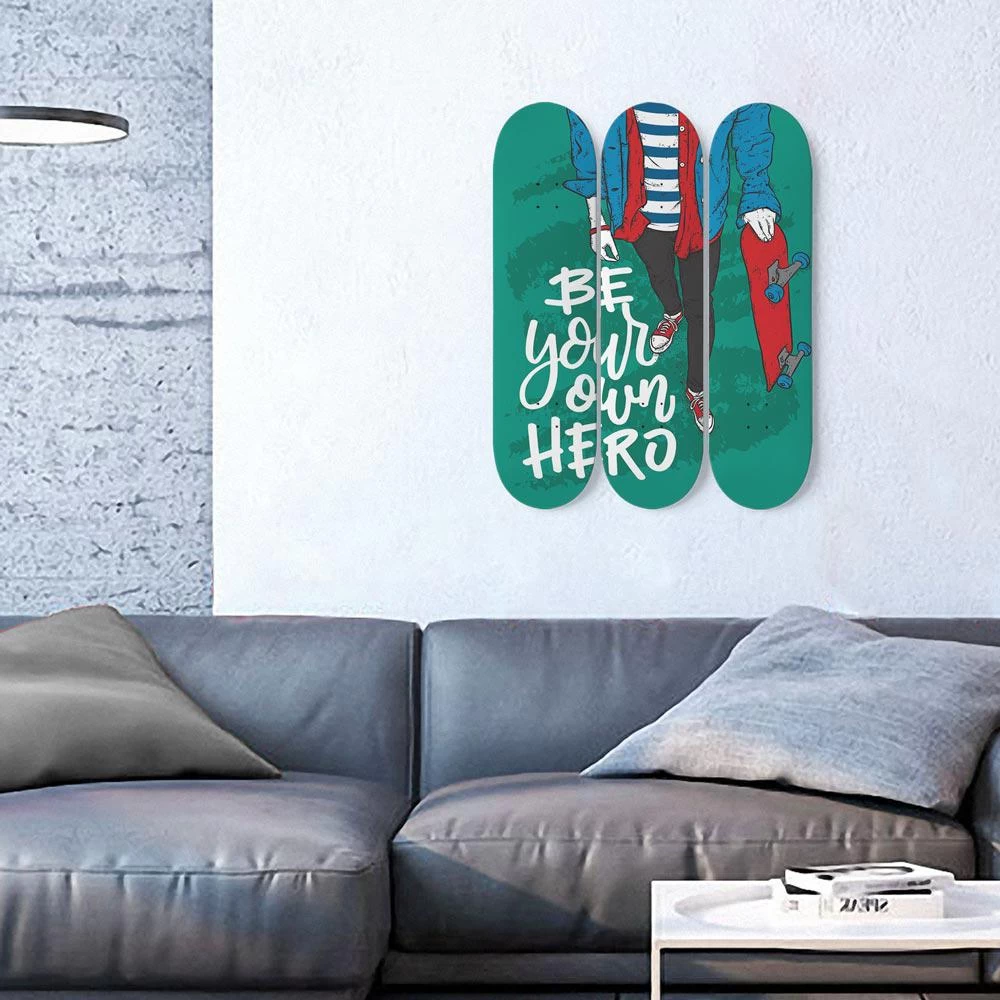 Be Your Own Hero | Inspirational Phrases | Skateboard Wall Art - Image 2