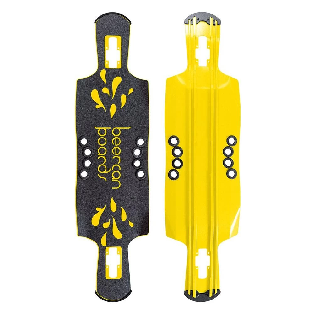 Beercan Yellow 40" Kegger Drop Through Longboard Deck