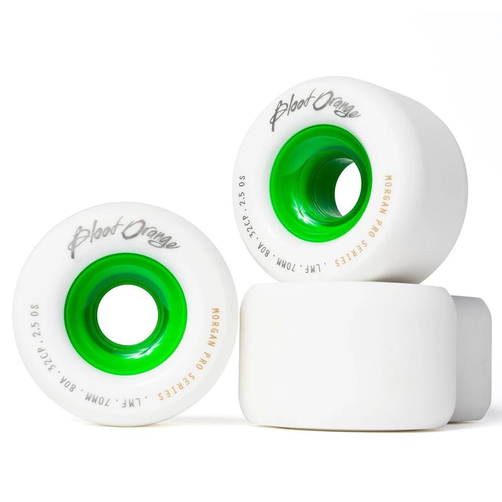 Madrid Blood Orange Morgan Pro Series 70mm/80A White Longboard Wheels