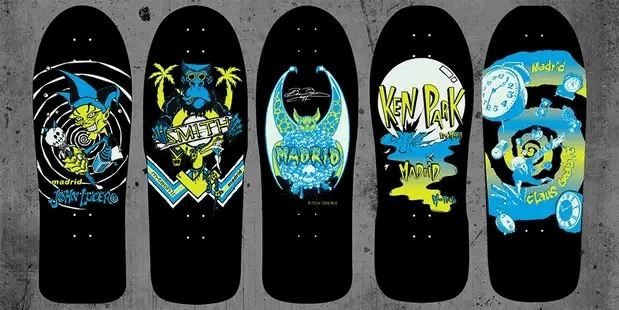 Madrid Retro Complete Collection | Glow In The Dark Series | Old School Longboard Decks - Image 2