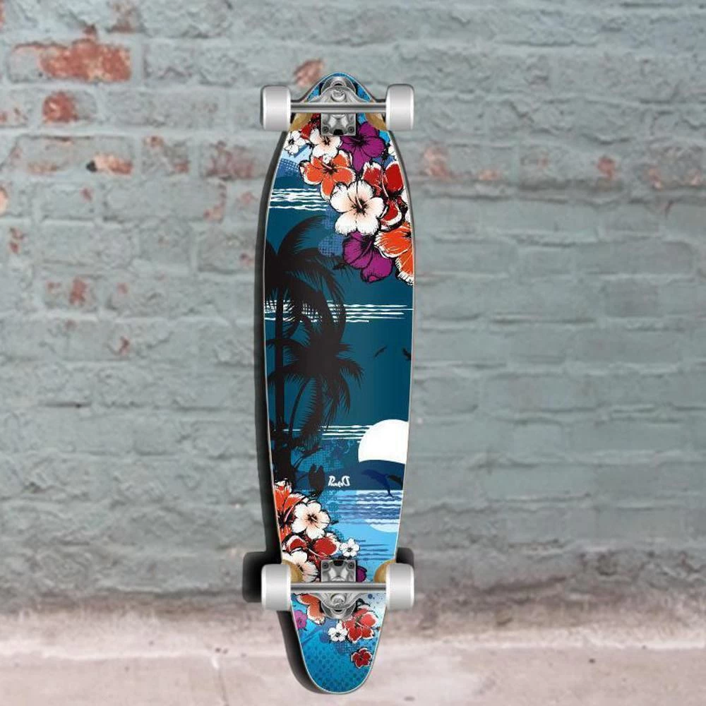Graphic Tropical Night Kicktail 40 Inch Longboard - Image 2