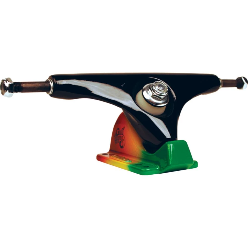 Gullwing Charger 9.0" Black/Rasta Longboard Trucks | Set Of 2