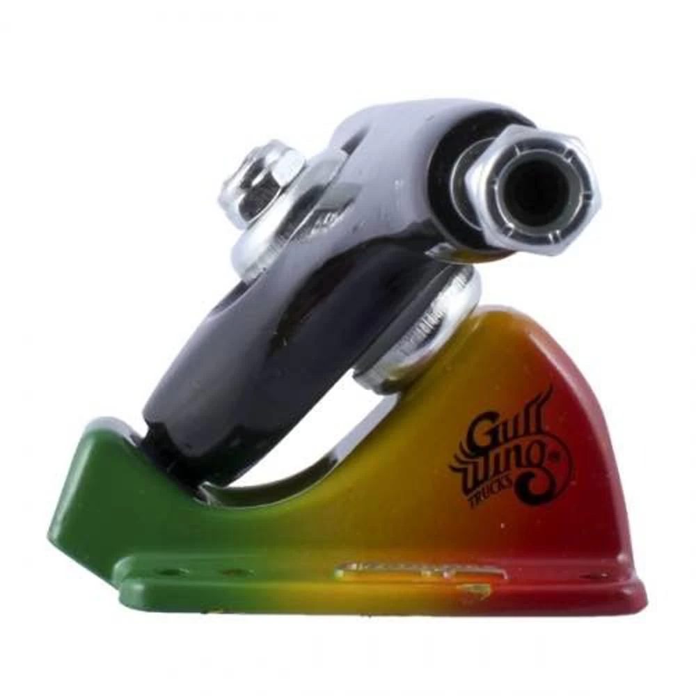 Gullwing Charger 9.0" Black/Rasta Longboard Trucks | Set Of 2 - Image 4