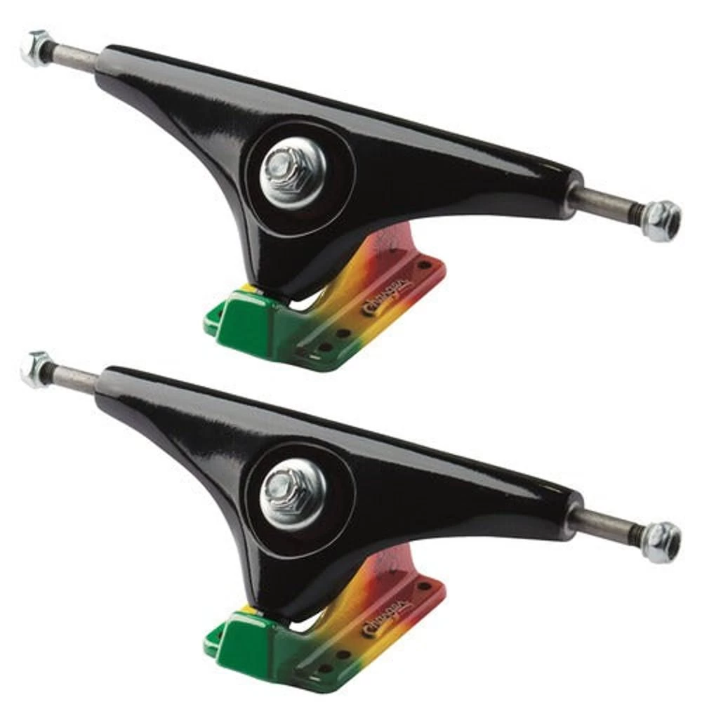 Gullwing Charger 9.0" Black/Rasta Longboard Trucks | Set Of 2 - Image 5
