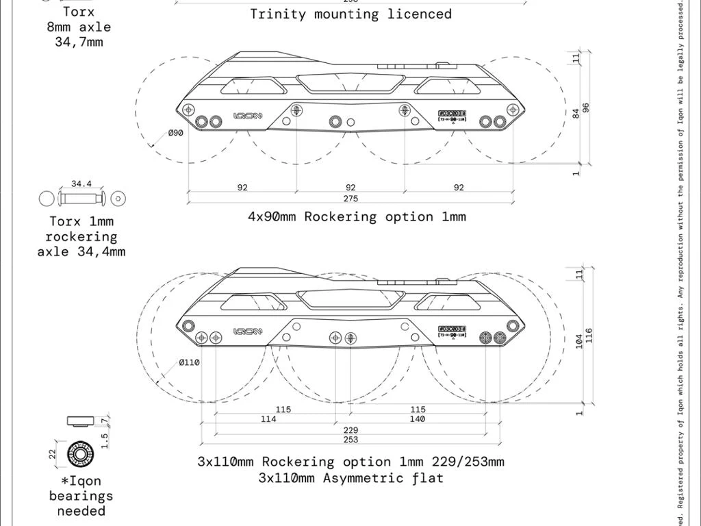 Iqon TR Decode Pro 80 Light Trinity Frames And Bearings Combo - Image 4