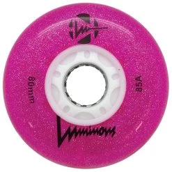 Luminous Light Up Inline Skate Wheels - Pink Glitter 4 Pack
