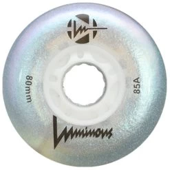 Luminous Light Up Inline Skate Wheels - White Glitter 4 Pack
