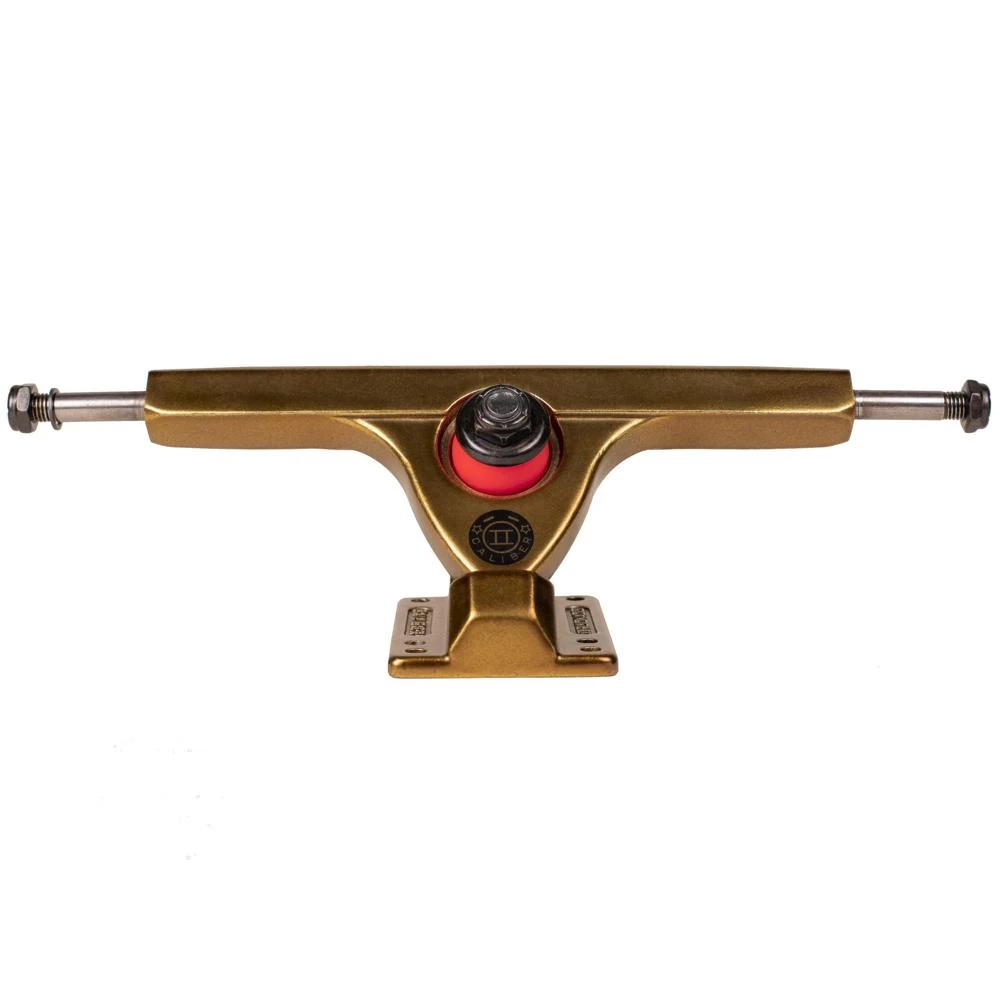 Madrid Caliber II - 184mm/50° In Gold Longboard Trucks W/ Venom Plug Bushings | Set Of 2 - Image 2