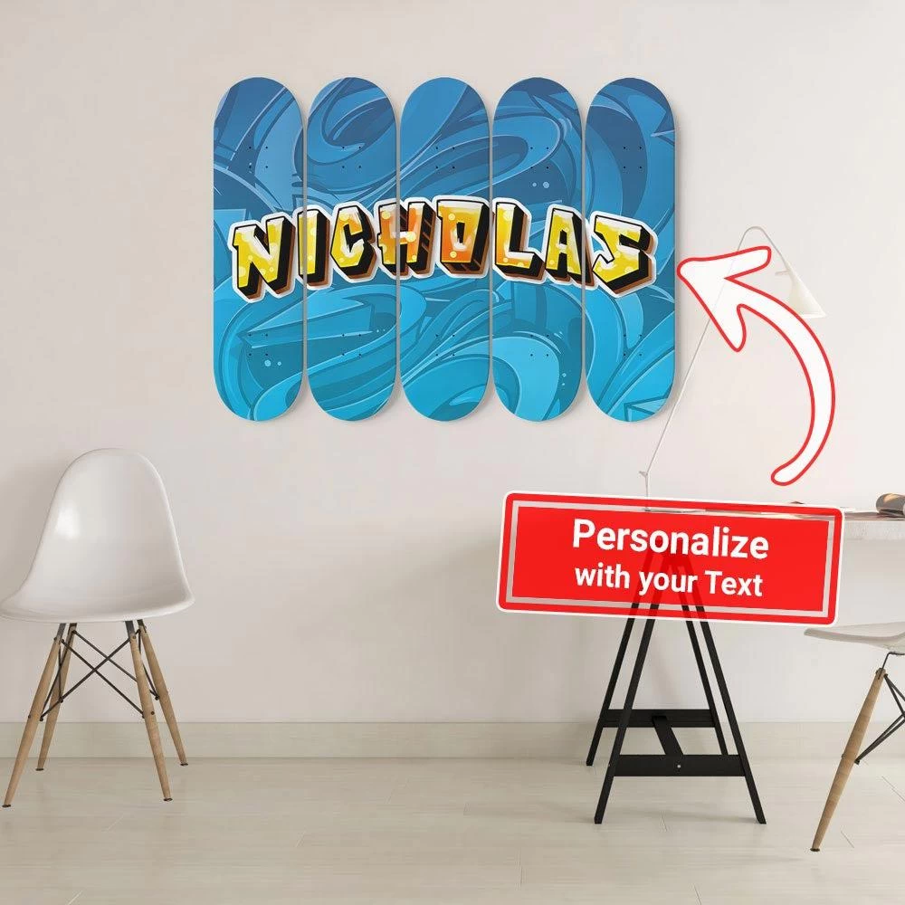 Personalized Wonderful Graffiti Abstract Background Skateboard Wall Art