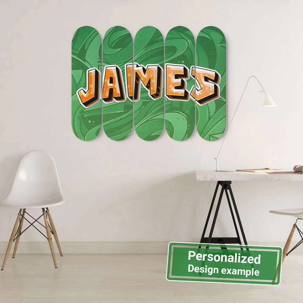 Personalized Wonderful Graffiti Abstract Background Skateboard Wall Art - Image 4