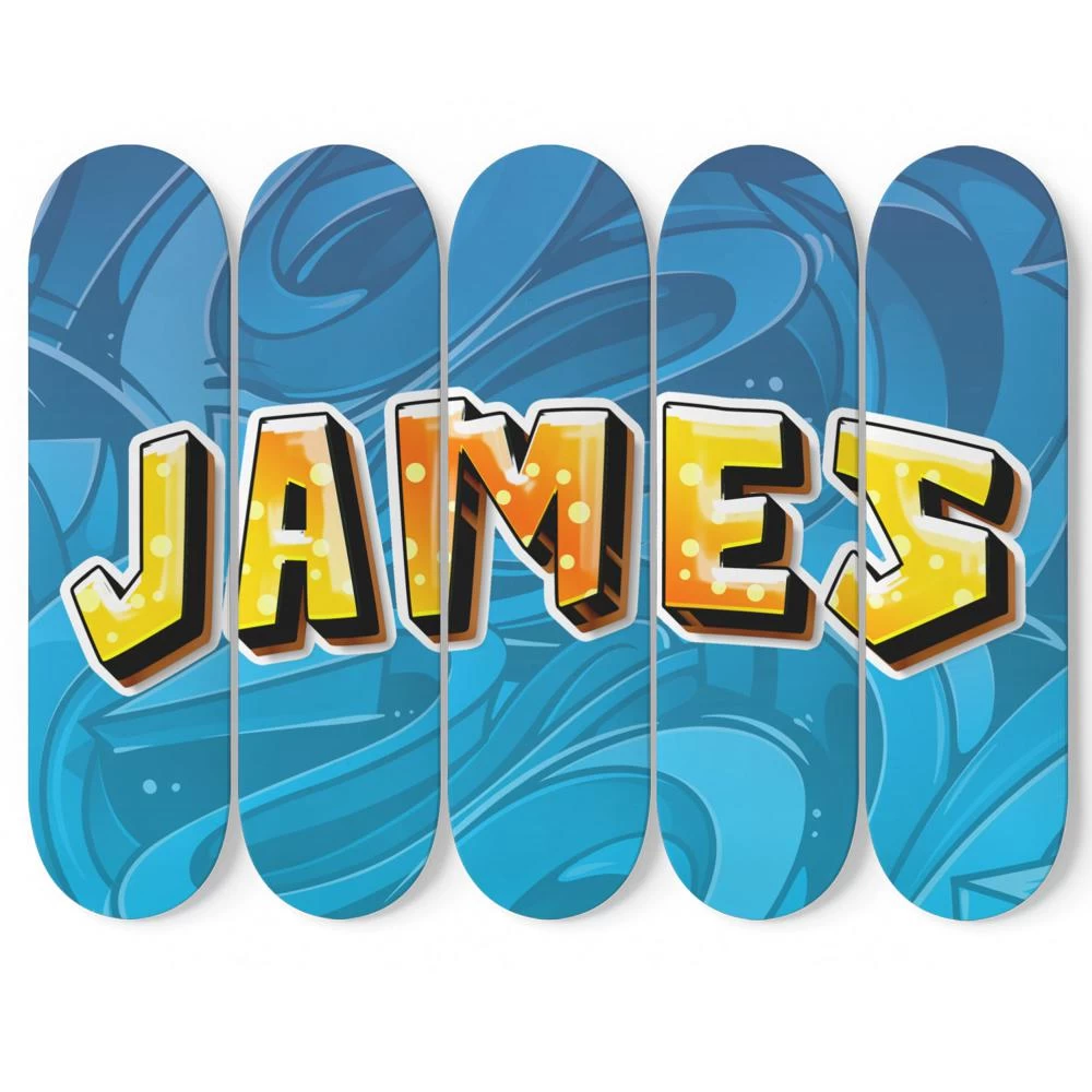 Personalized Wonderful Graffiti Abstract Background Skateboard Wall Art - Image 6