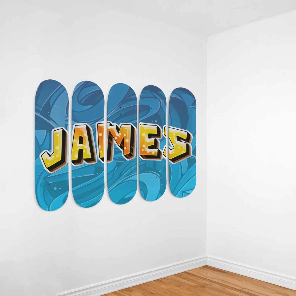 Personalized Wonderful Graffiti Abstract Background Skateboard Wall Art - Image 7