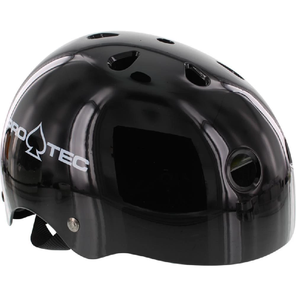 Pro-Tec Classic Gloss Black Skateboard Longboard Helmet - Image 2