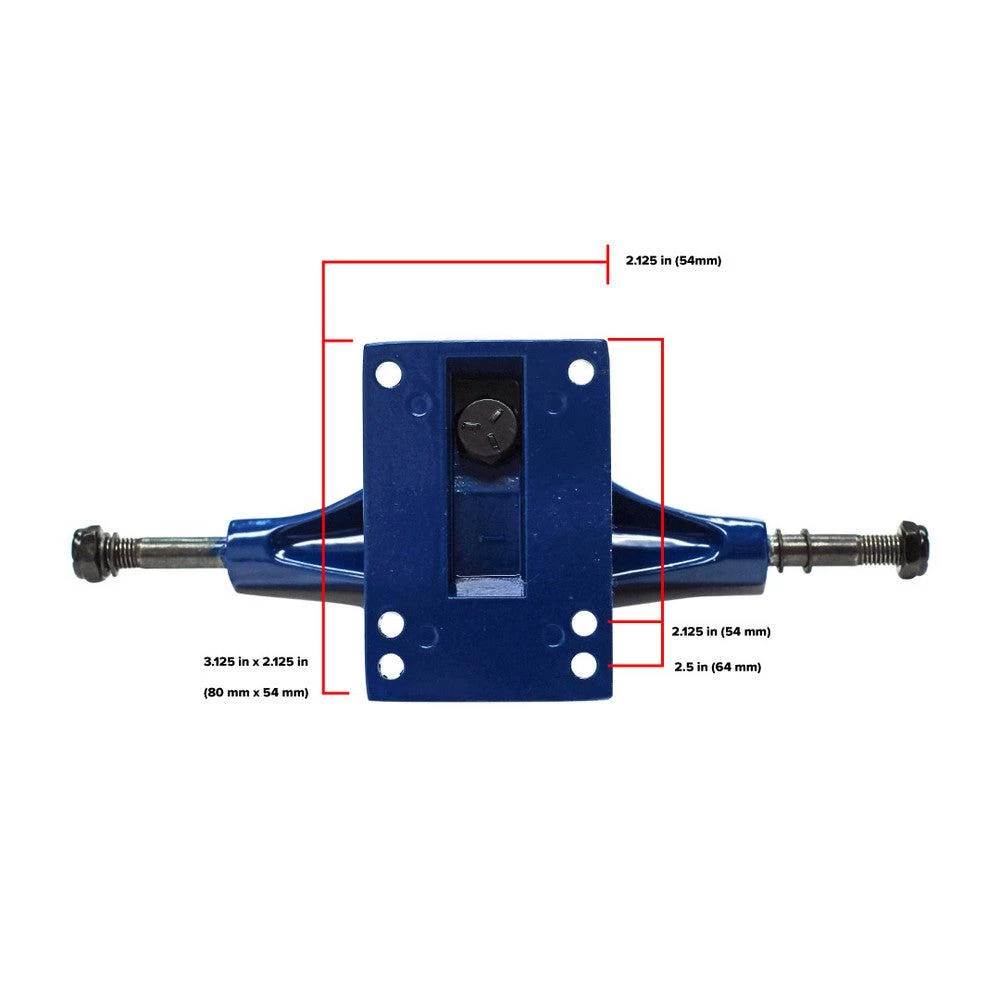 Punked 125mm / 5" - Solid Blue Skateboard Trucks | Set Of 2 - Image 5
