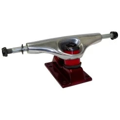 Punked 125mm - Chrome/Red Skateboard Trucks | Set Of 2