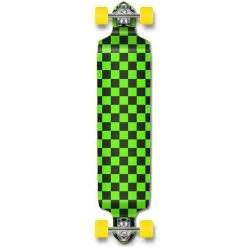 Punked Checker Green Drop Down Downhill Longboard