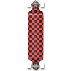 Punked Checkered Downhill Orange Drop Down Longboard