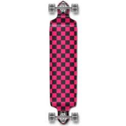 Punked Checkered Pink Drop Down Downhill Longboard