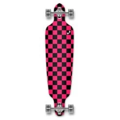 Punked Checkered Pink Drop Through Longboard