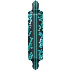 Punked Drop Down Black Digital Wave Longboard Deck