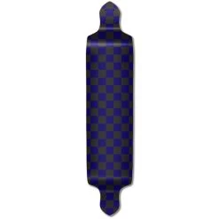 Punked Drop Down Longboard Deck - Checker Blue