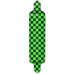 Punked Drop Down Longboard Deck - Checker Green