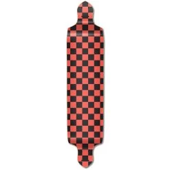 Punked Drop Down Longboard Deck - Checker Orange