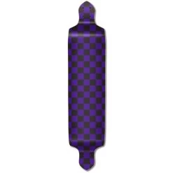 Punked Drop Down Longboard Deck - Checker Purple