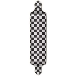 Punked Drop Down Longboard Deck - Checker Silver