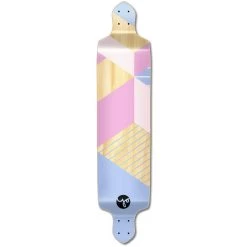 Punked Drop Down Longboard Deck - Geometric Series - Purple