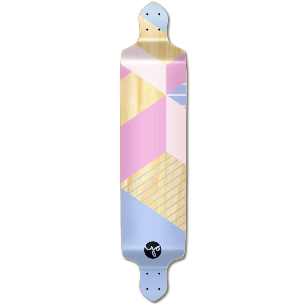 Punked Drop Down Longboard Deck - Geometric Series - Purple
