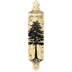 Punked Drop Down Longboard Deck - In The Pines : Natural