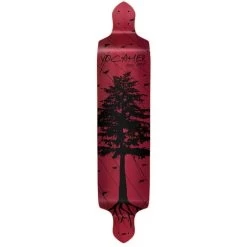 Punked Drop Down Longboard Deck - In The Pines : Red
