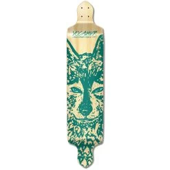 Punked Drop Down Longboard Deck - Spirit Animal WOLF