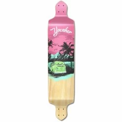 Punked Drop Down Longboard Deck - VW Series - Pink N' Mint