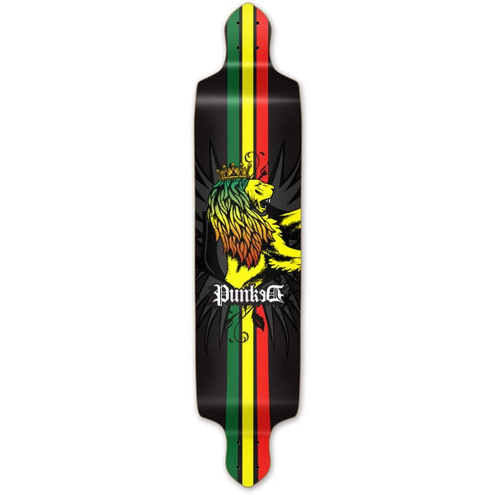 Punked Drop Down Rasta Longboard Deck