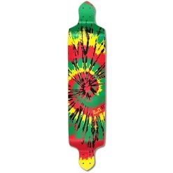 Punked Drop Down Tiedye Rasta Longboard Deck