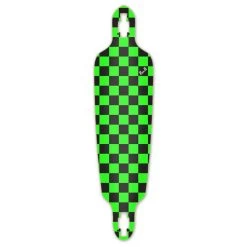 Punked Drop Through Longboard Deck - Checker Green