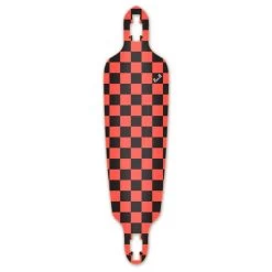 Punked Drop Through Longboard Deck - Checker Orange