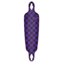 Punked Drop Through Longboard Deck - Checker Purple
