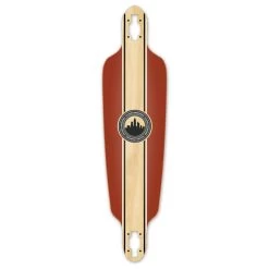 Punked Drop Through Longboard Deck - Crest Burgundy