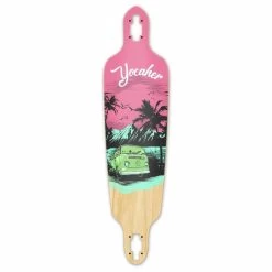 Punked Drop Through Longboard Deck - VW Series - Pink N' Mint