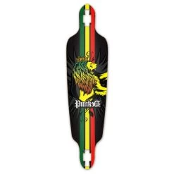 Punked Drop Through Rasta Longboard Deck