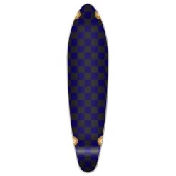 Punked Kicktail Longboard Deck - Checker Blue